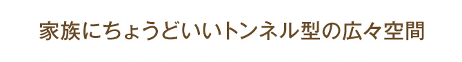 家族にちょうどいいトンネル型の広々空間