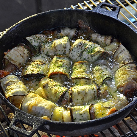 くるくるナスのチーズ焼き