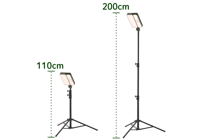 全高110～200cmの無段階調節