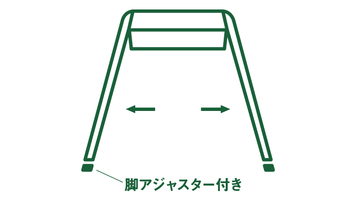 八の字型脚部で転倒防止！