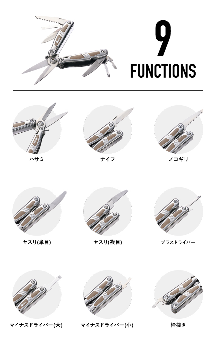 1つの製品に9つもの機能が搭載