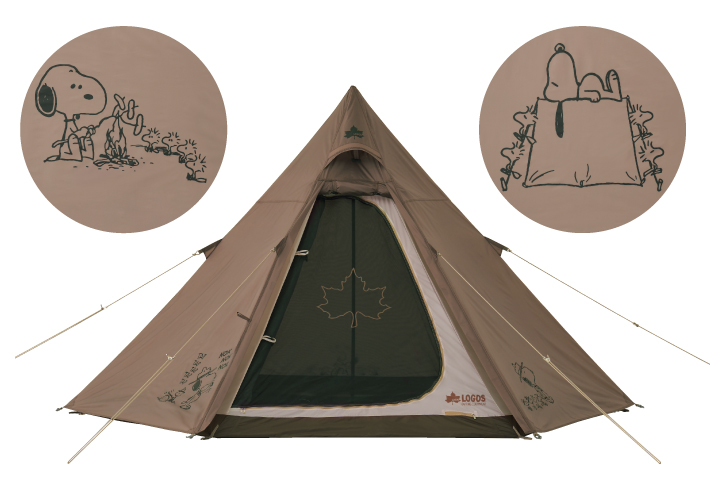 正規品国産ロゴス SNOOPY Tepee TENT スヌーピー ティピー ウィングタープ テント・タープ